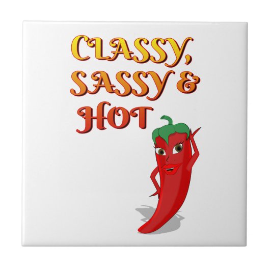 Classy Sassy en Hot Pepper Diva Tegeltje (Voorkant)