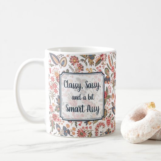 Classy Sassy Smart Assy Funny Joke Girly Humor Koffiemok (Met donut)