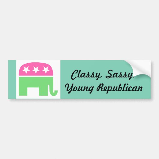 Classy, Sassy, Young Republican Bumpersticker (Voorkant)