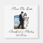 Classy Save the Date strand Wedding Destination Ma Magneet (Voorkant)
