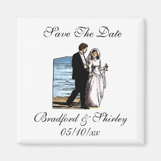 Classy Save the Date strand Wedding Destination Ma Magneet