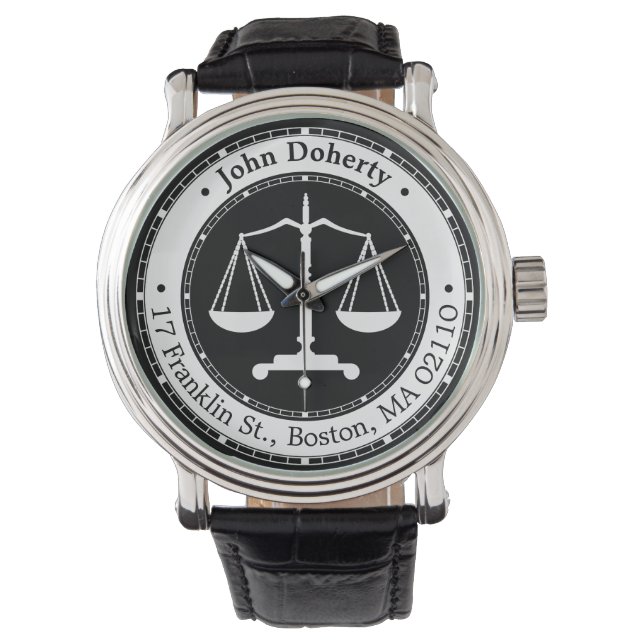 Classy Scales of Justice | Advocaat Horloge (Voorkant)