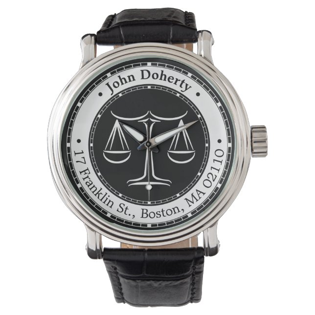 Classy Scales of Justice | Advocaat Horloge (Voorkant)