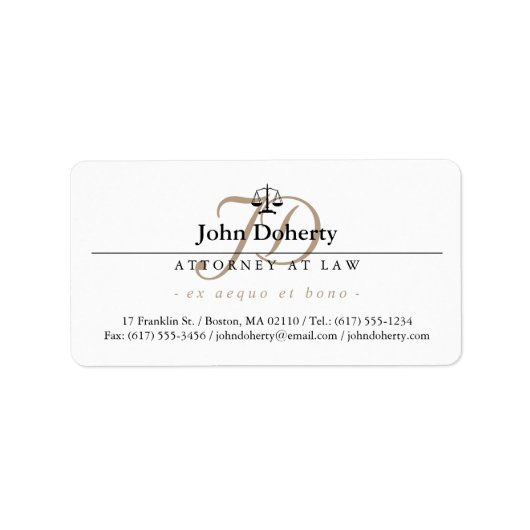 Classy Scales of Justice | Beroepsbeoefenaars Etiket (Voorkant)