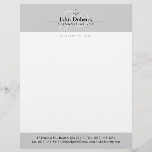 Classy Scales of Justice | Beroepsbeoefenaars Persoonlijk Briefhoofd (Voorkant)