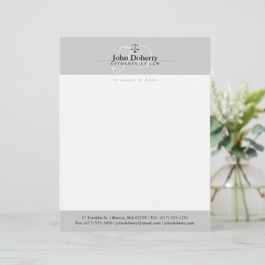 Classy Scales of Justice | Beroepsbeoefenaars Persoonlijk Briefhoofd (Staand voorkant)