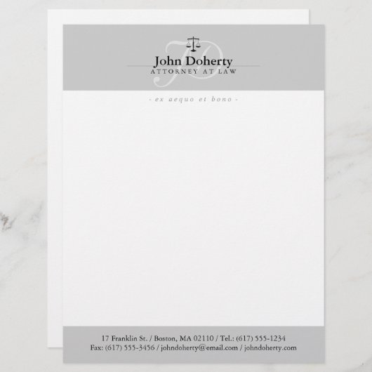 Classy Scales of Justice | Beroepsbeoefenaars Persoonlijk Briefhoofd (Voorkant / Achterkant)