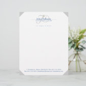 Classy Scales of Justice | Blauw Gepersonaliseerd Briefhoofd (Staand voorkant)