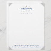 Classy Scales of Justice | Blauw Gepersonaliseerd Briefhoofd (Voorkant / Achterkant)