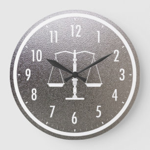 Classy Scales of Justice   Grafisch metallisch Grote Klok