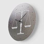 Classy Scales of Justice | Grafisch metallisch Grote Klok (Hoek)