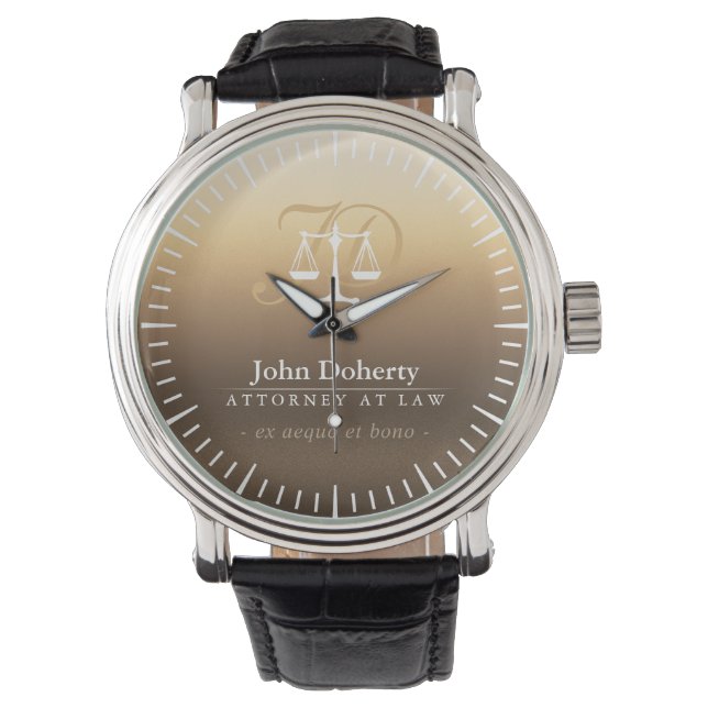 Classy Scales of Justice | Lawyer Best Horloge (Voorkant)