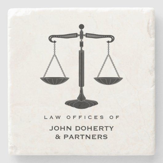 Classy Scales of Justice | Rechtsgeschenken Stenen Onderzetter (Voorkant)