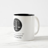 Classy Scales of Justice | Wettelijke Kantoor Tweekleurige Koffiemok (Voorkant rechts)