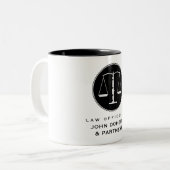 Classy Scales of Justice | Wettelijke Kantoor Tweekleurige Koffiemok (Voorkant links)