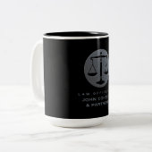 Classy Scales of Justice | Wettelijke Kantoor Tweekleurige Koffiemok (Voorkant links)