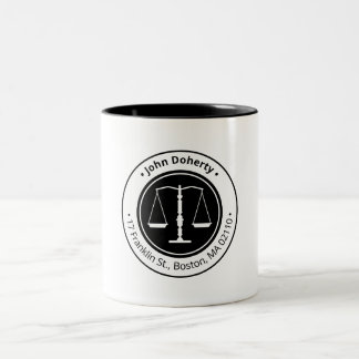 Classy Scales of Justice | Wettelijke vennootschap Tweekleurige Koffiemok