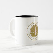 Classy Scales of Justice | Wettelijke vennootschap Tweekleurige Koffiemok (Voorkant links)