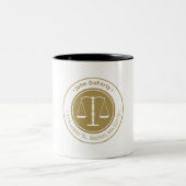 Classy Scales of Justice | Wettelijke vennootschap Tweekleurige Koffiemok (Center)
