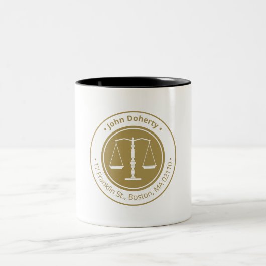 Classy Scales of Justice | Wettelijke vennootschap Tweekleurige Koffiemok (Center)