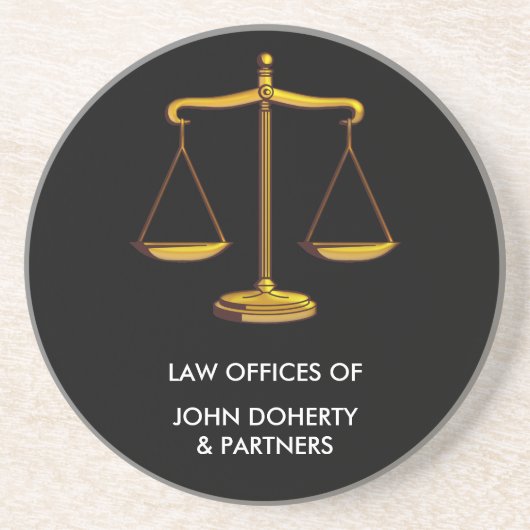 Classy Scales of Justice Zandsteen Onderzetter (Voorkant)