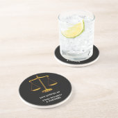 Classy Scales of Justice Zandsteen Onderzetter (Zijkant)