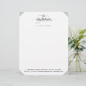 Classy Scales of Justice | Zwart wit Persoonlijk Briefhoofd (Staand voorkant)