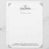 Classy Scales of Justice | Zwart wit Persoonlijk Briefhoofd (Voorkant / Achterkant)