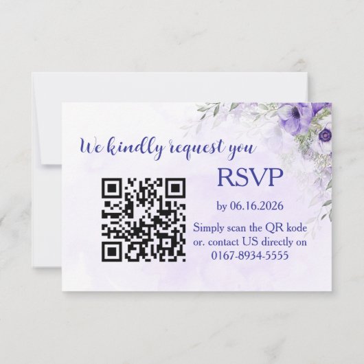 Classy Scan to RSVP Reply Kaart (Achterkant)
