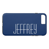 Classy Scherp Donkerblauw & Wit, Douanenaam Jumbo Case-Mate iPhone Case (Achterkant (Horizontaal))