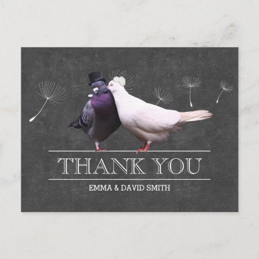 Classy schoolbord meneer en mevrouw Birds Dank u Briefkaart (Voorkant)