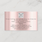 Classy Schoonmaak Service Maid Roos Silver QRCODE Visitekaartje (Achterkant)