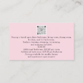Classy Schoonmaak Service Maid Roze Zilver QR CODE Visitekaartje (Achterkant)
