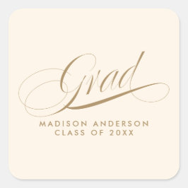 Classy Script Afstudeerder Party Envelope Seal Vierkante Sticker