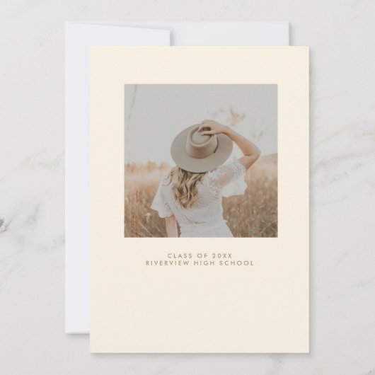 Classy Script Afstuderen Announcement Kaart (Achterkant)