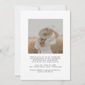 Classy Script Afstuderen Announcement Kaart (Achterkant)