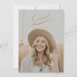 Classy Script Afstuderen Announcement Kaart