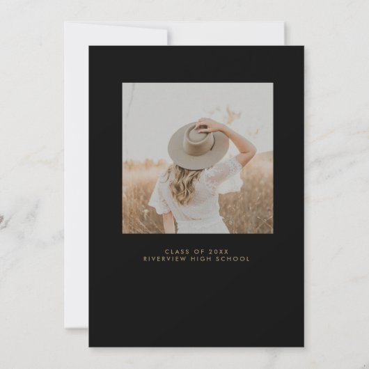 Classy Script Afstuderen Announcement Kaart (Achterkant)