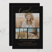 Classy Script Afstuderen Announcement Kaart (Voorkant / Achterkant)