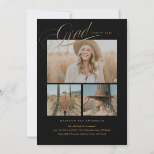Classy Script Afstuderen Announcement Kaart