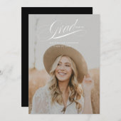 Classy Script Afstuderen Announcement Kaart (Voorkant / Achterkant)