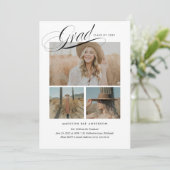 Classy Script Afstuderen Announcement Kaart (Staand voorkant)