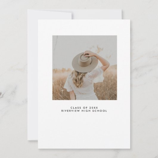 Classy Script Afstuderen Announcement Kaart (Achterkant)