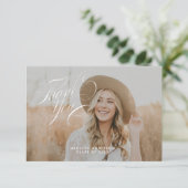 Classy Script Afstuderen-bedankkaart Bedankkaart (Staand voorkant)