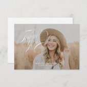 Classy Script Afstuderen-bedankkaart Bedankkaart (Voorkant / Achterkant)