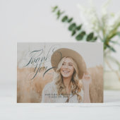 Classy Script Afstuderen-bedankkaart Bedankkaart (Staand voorkant)