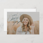 Classy Script Afstuderen-bedankkaart Bedankkaart (Voorkant / Achterkant)