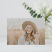 Classy Script Afstuderen-bedankkaart Bedankkaart (Staand voorkant)