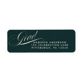 Classy Script Afstuderen Return Address Sticker (Voorkant)