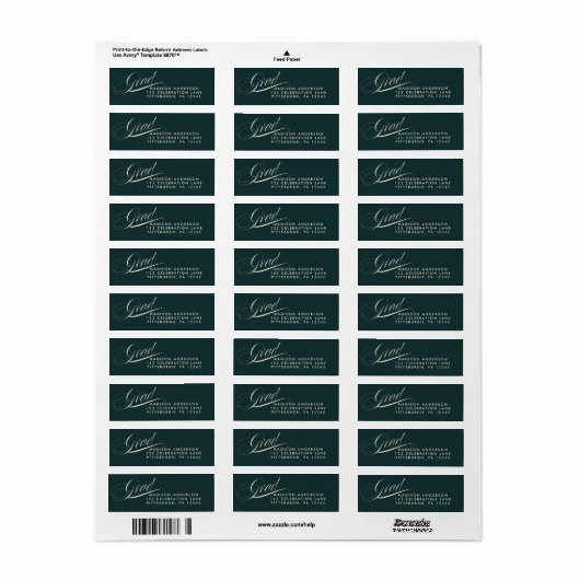 Classy Script Afstuderen Return Address Sticker (Full Sheet)